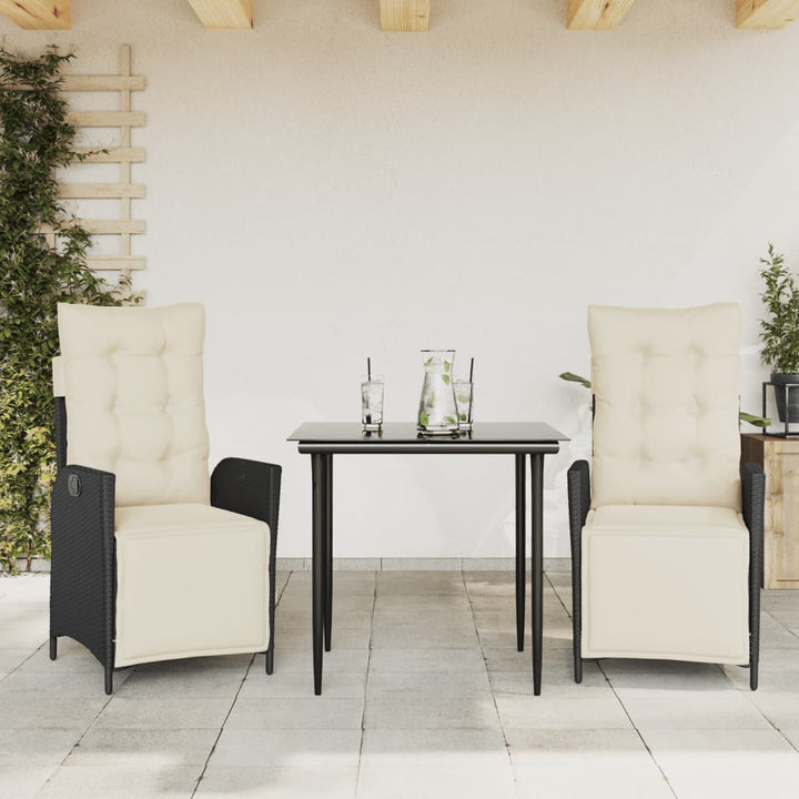 Set Mobilier De Grădină Cu Perne, 5 Piese, Negru, Poliratan