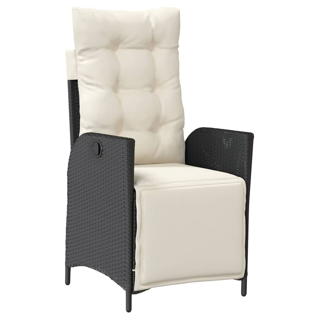 Set Mobilier De Grădină Cu Perne, 5 Piese, Negru, Poliratan