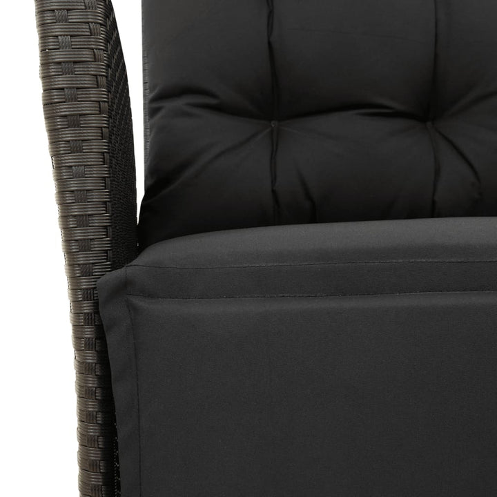 Set Mobilier De Grădină Cu Perne, 3 Piese, Negru, Poliratan