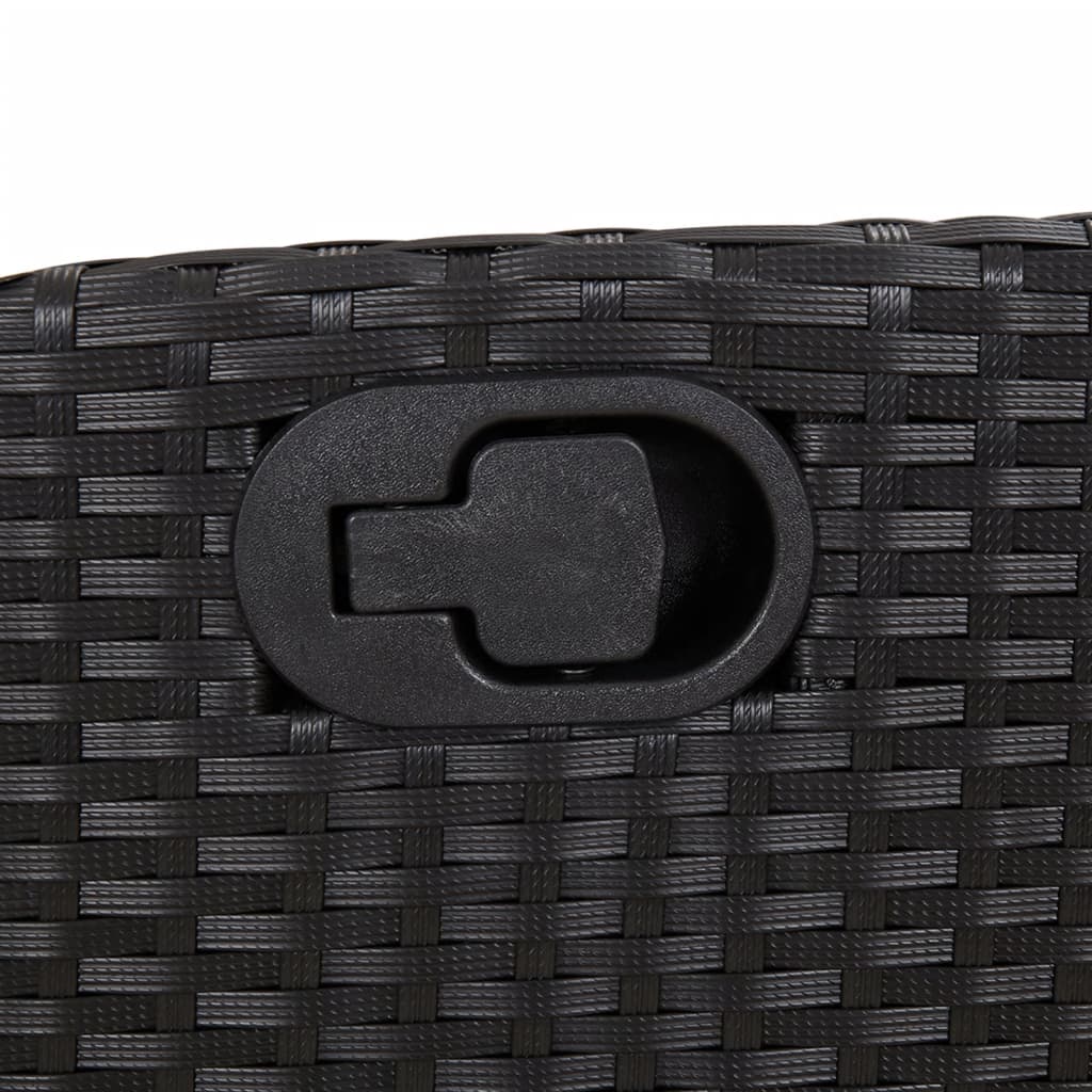 Set Mobilier De Grădină Cu Perne, 3 Piese, Negru, Poliratan