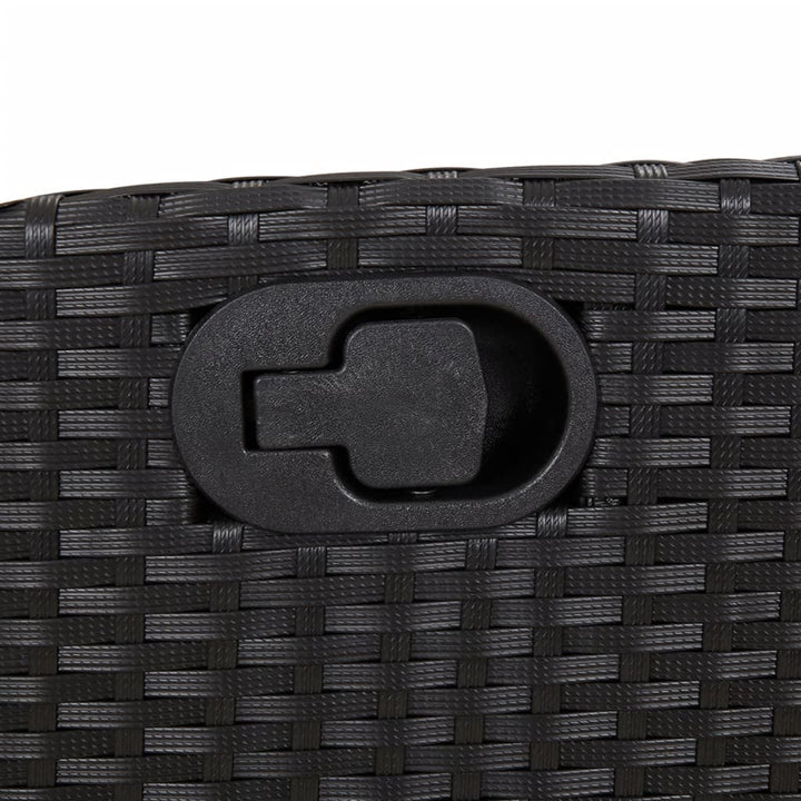 Set Mobilier De Grădină Cu Perne, 3 Piese, Negru, Poliratan