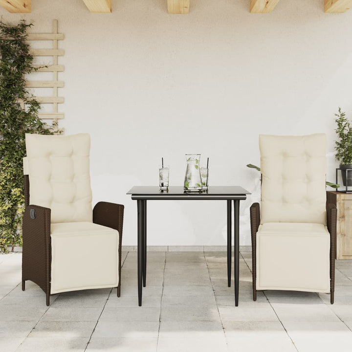 Set Mobilier De Grădină, 5 Piese, Cu Perne, Maro, Poliratan