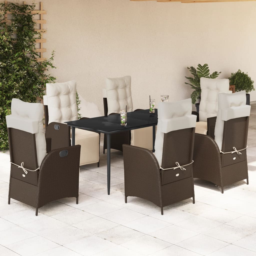 Set Mobilier De Grădină, 5 Piese, Cu Perne, Maro, Poliratan