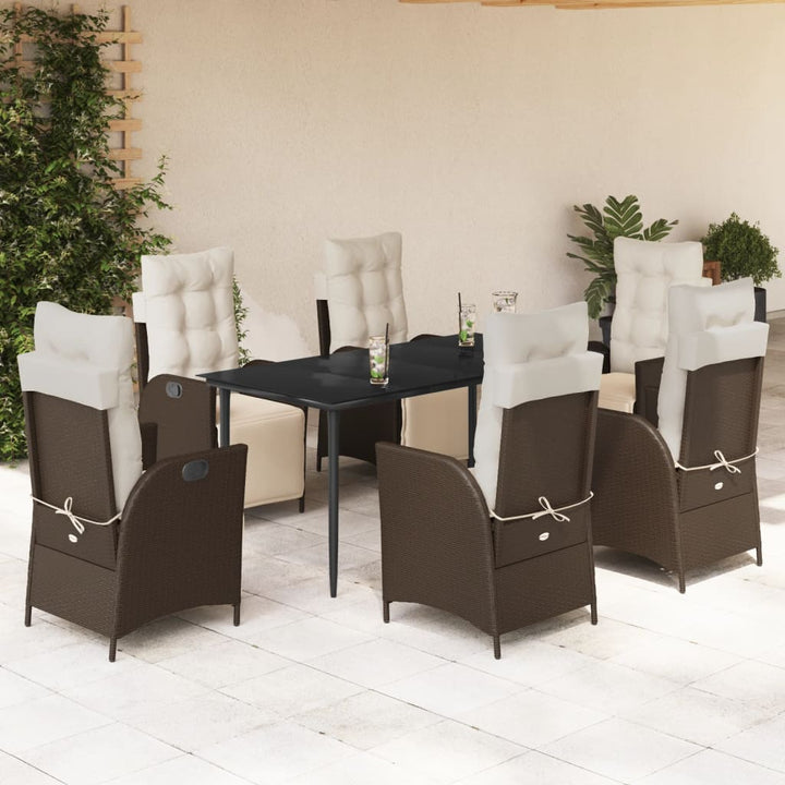 Set Mobilier De Grădină, 5 Piese, Cu Perne, Maro, Poliratan