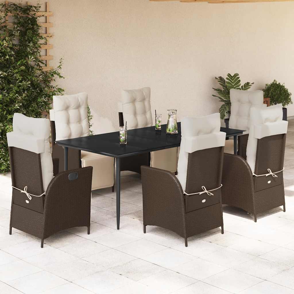 Set Mobilier De Grădină, 5 Piese, Cu Perne, Maro, Poliratan