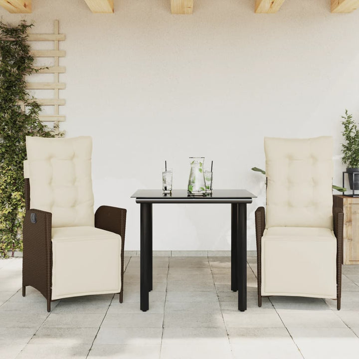 Set Mobilier De Grădină, 5 Piese, Cu Perne, Maro, Poliratan