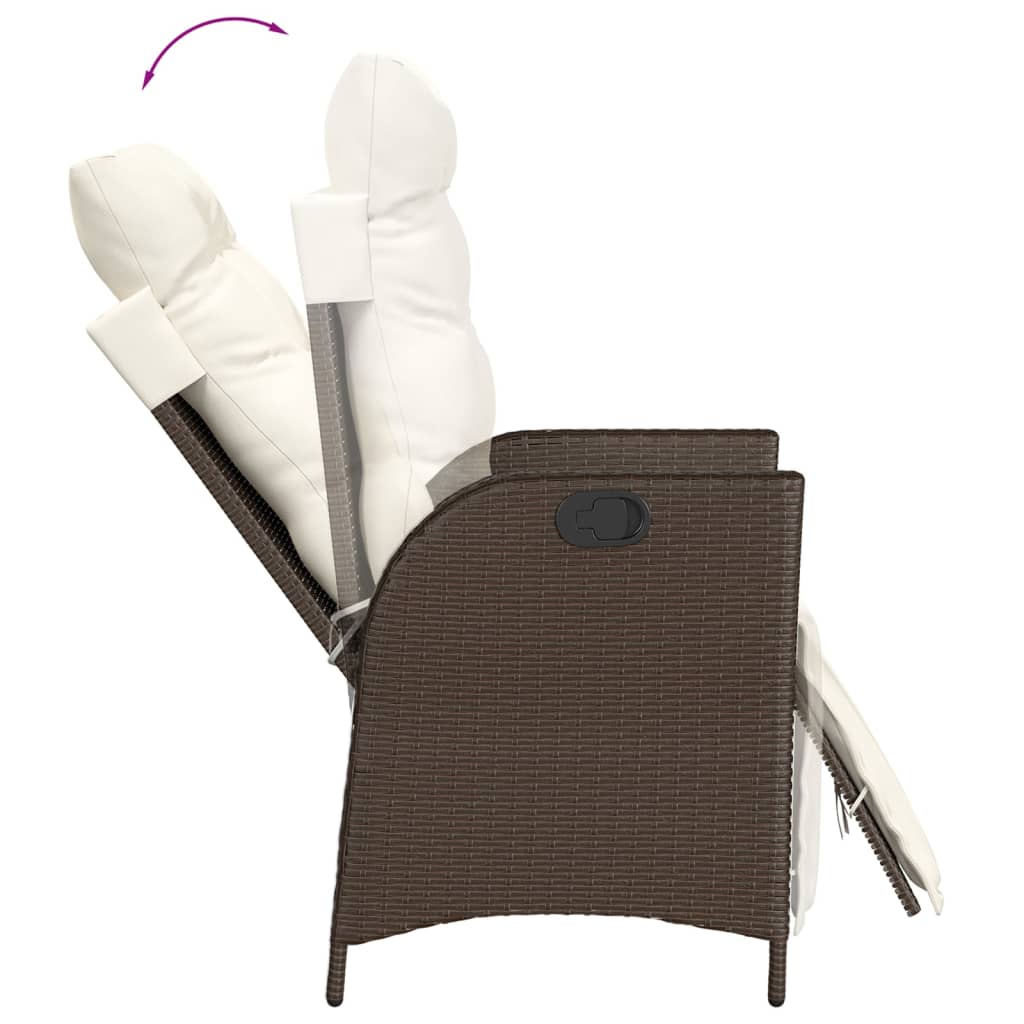 Set Mobilier De Grădină, 5 Piese, Cu Perne, Maro, Poliratan