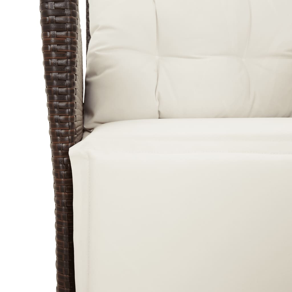 Set Mobilier De Grădină, 5 Piese, Cu Perne, Maro, Poliratan