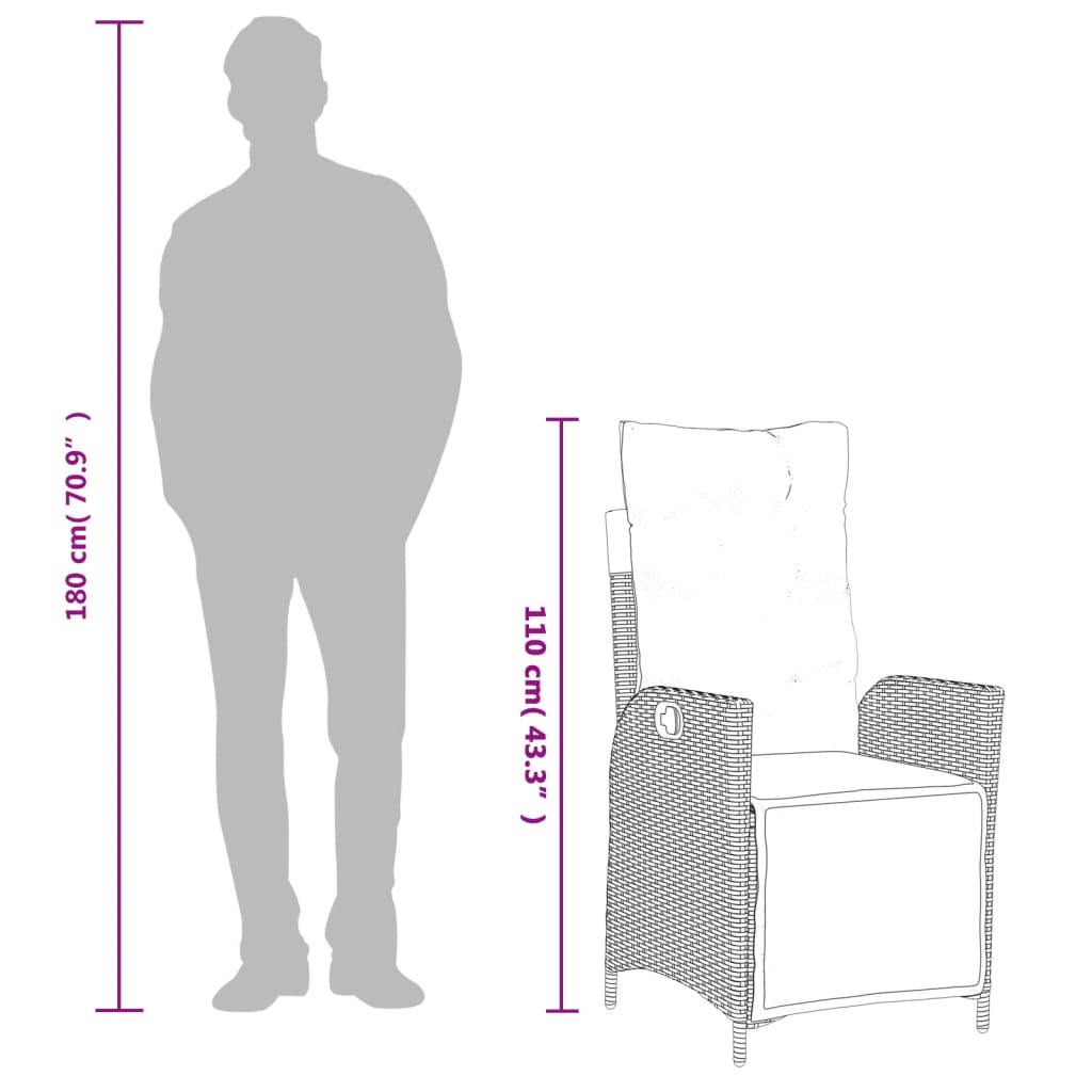 Set Mobilier De Grădină, 5 Piese, Cu Perne, Maro, Poliratan