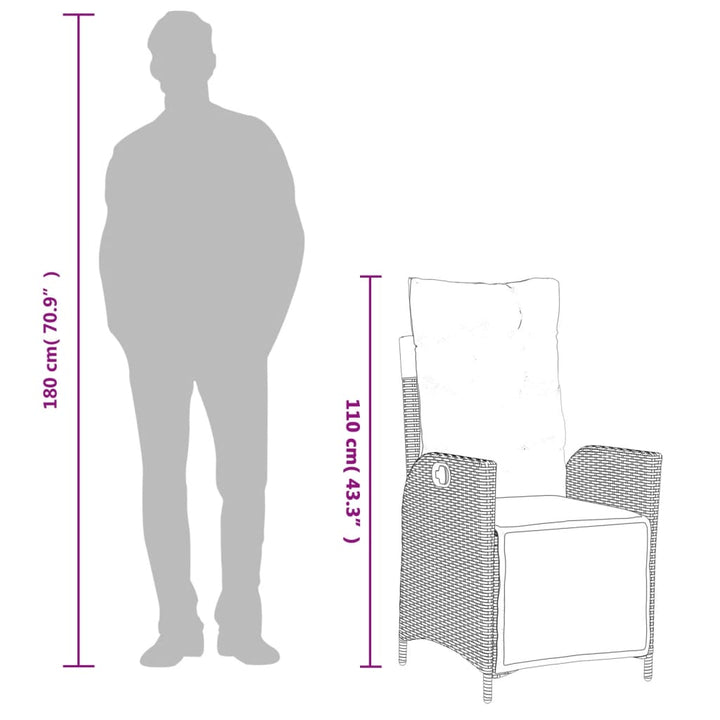 Set Mobilier De Grădină, 5 Piese, Cu Perne, Maro, Poliratan