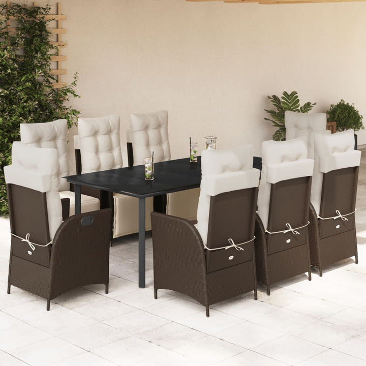 Set Mobilier De Grădină, 5 Piese, Cu Perne, Maro, Poliratan