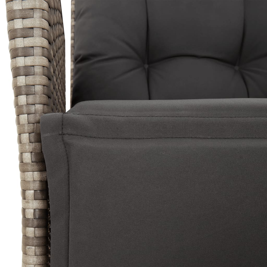 Set Mobilier De Grădină Cu Perne, 5 Piese, Gri, Poliratan