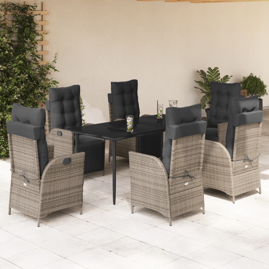Set Mobilier De Grădină Cu Perne, 5 Piese, Gri, Poliratan