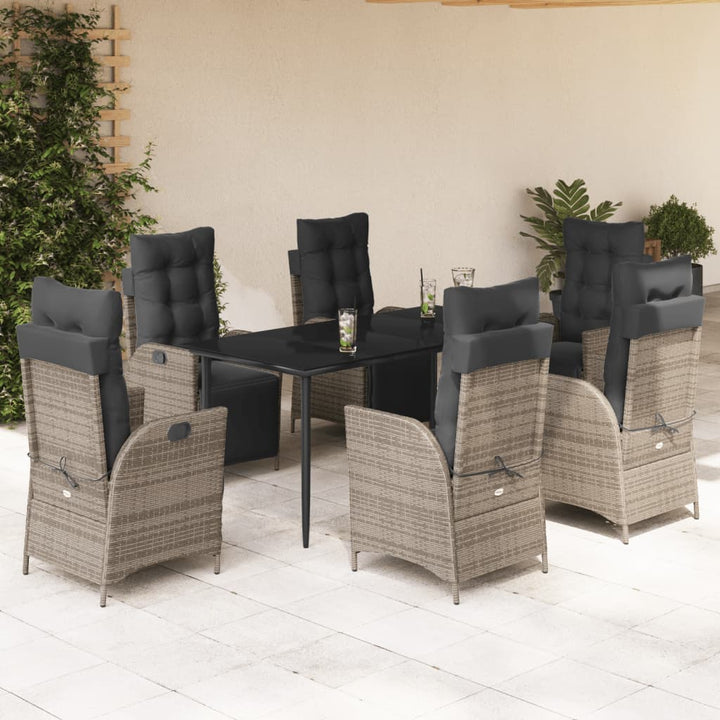 Set Mobilier De Grădină Cu Perne, 5 Piese, Gri, Poliratan