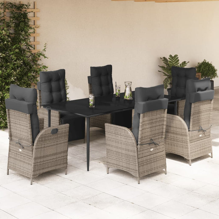 Set Mobilier De Grădină Cu Perne, 5 Piese, Gri, Poliratan