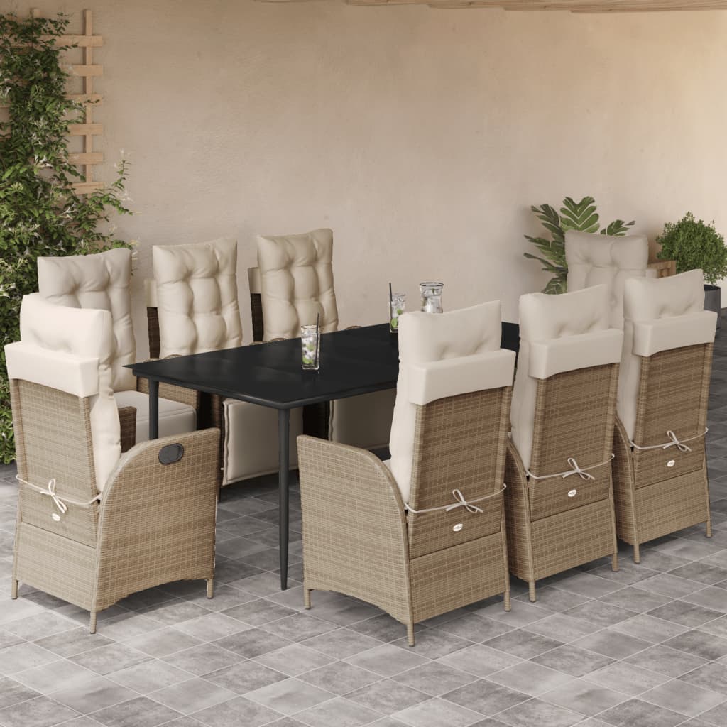 Set Mobilier De Grădină Cu Perne, 5 Piese, Bej, Poliratan