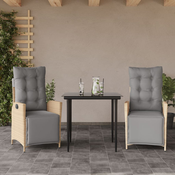 Set Mobilier Pentru Grădină, 5 Piese, Cu Perne, Bej, Poliratan