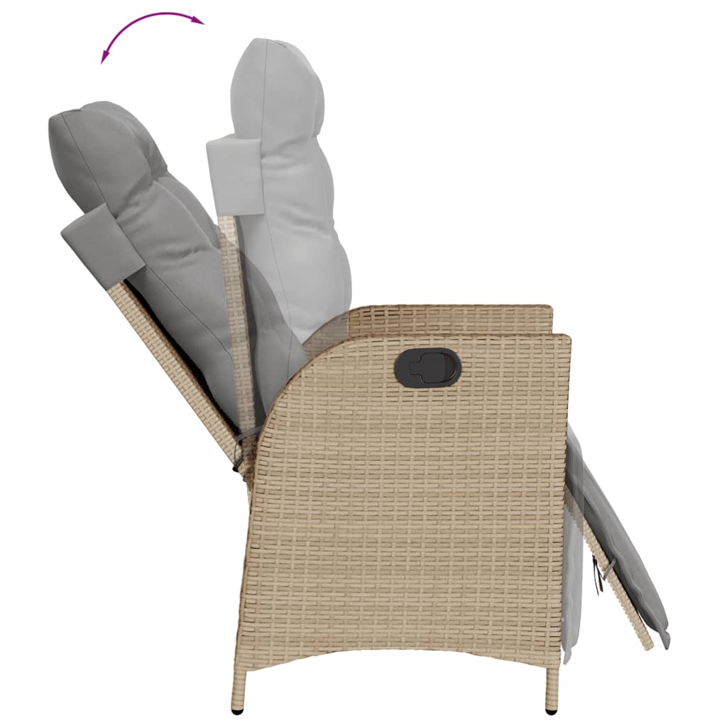 Set Mobilier Pentru Grădină, 5 Piese, Cu Perne, Bej, Poliratan