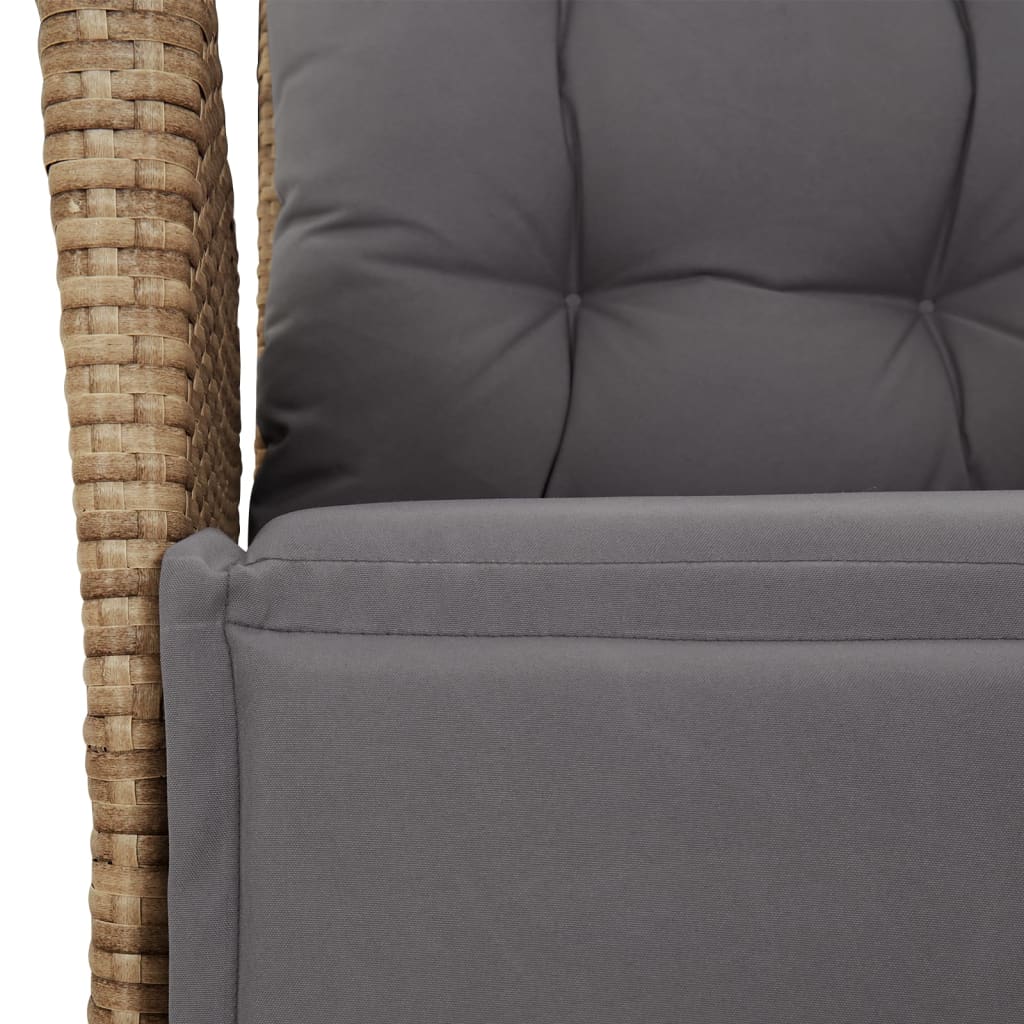 Set Mobilier Pentru Grădină, 5 Piese, Cu Perne, Bej, Poliratan