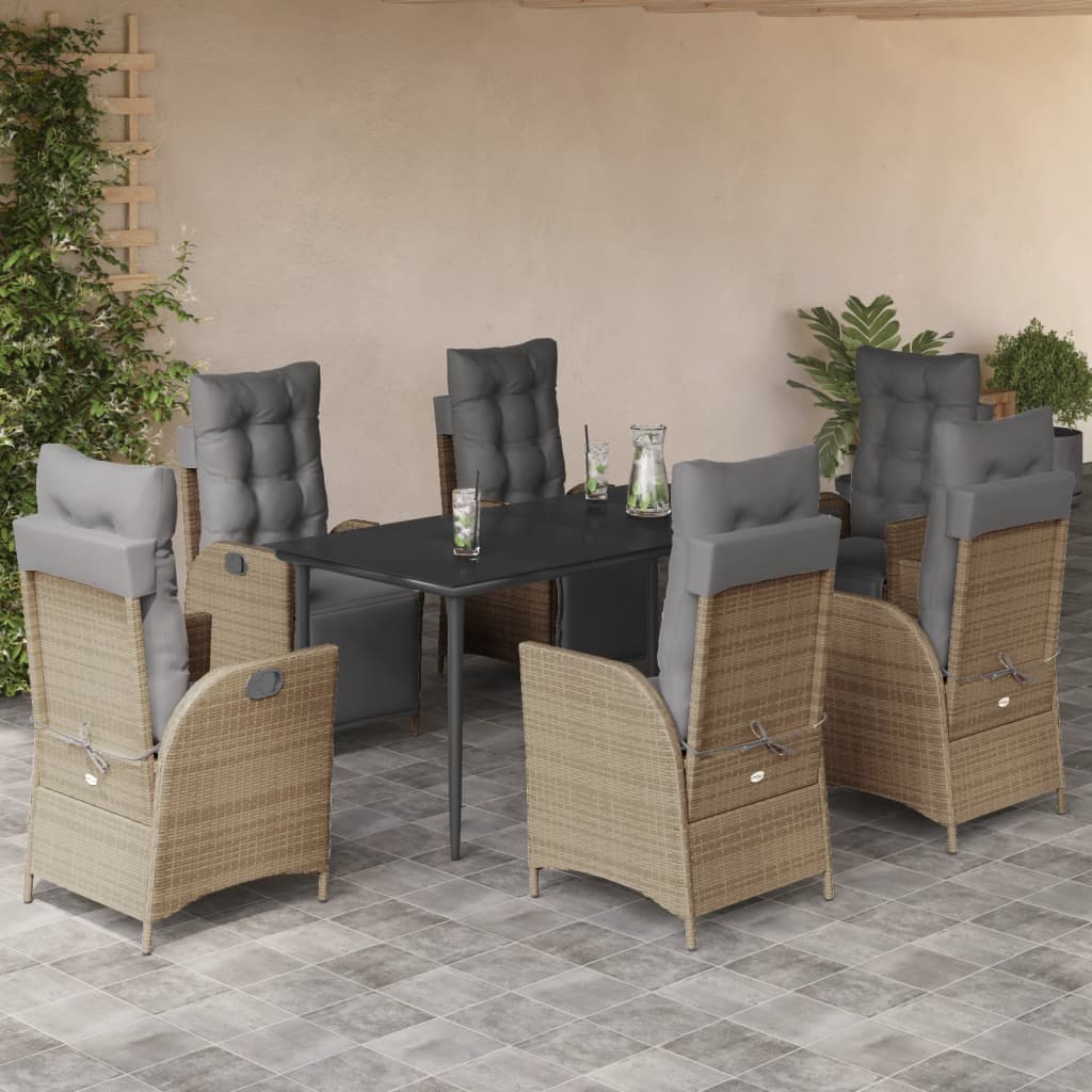 Set Mobilier Pentru Grădină, 5 Piese, Cu Perne, Bej, Poliratan