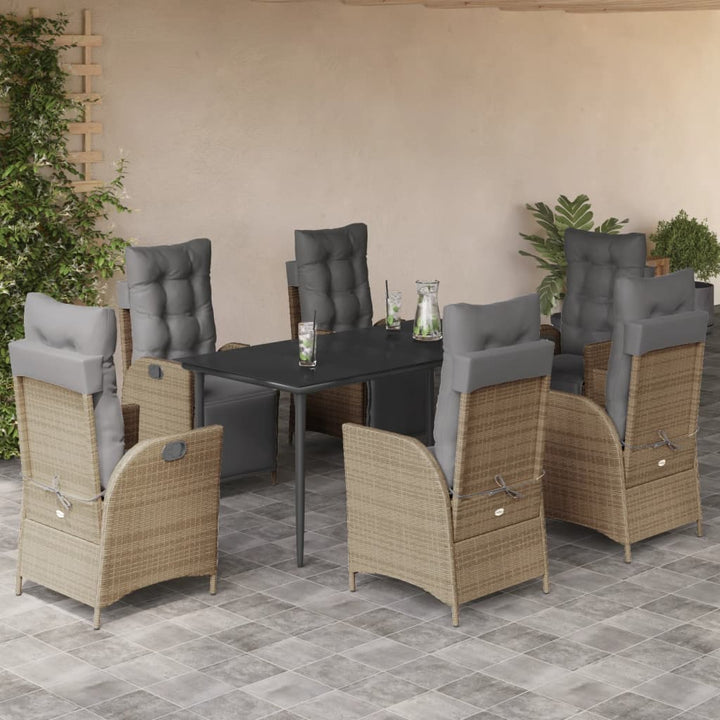 Set Mobilier Pentru Grădină, 5 Piese, Cu Perne, Bej, Poliratan