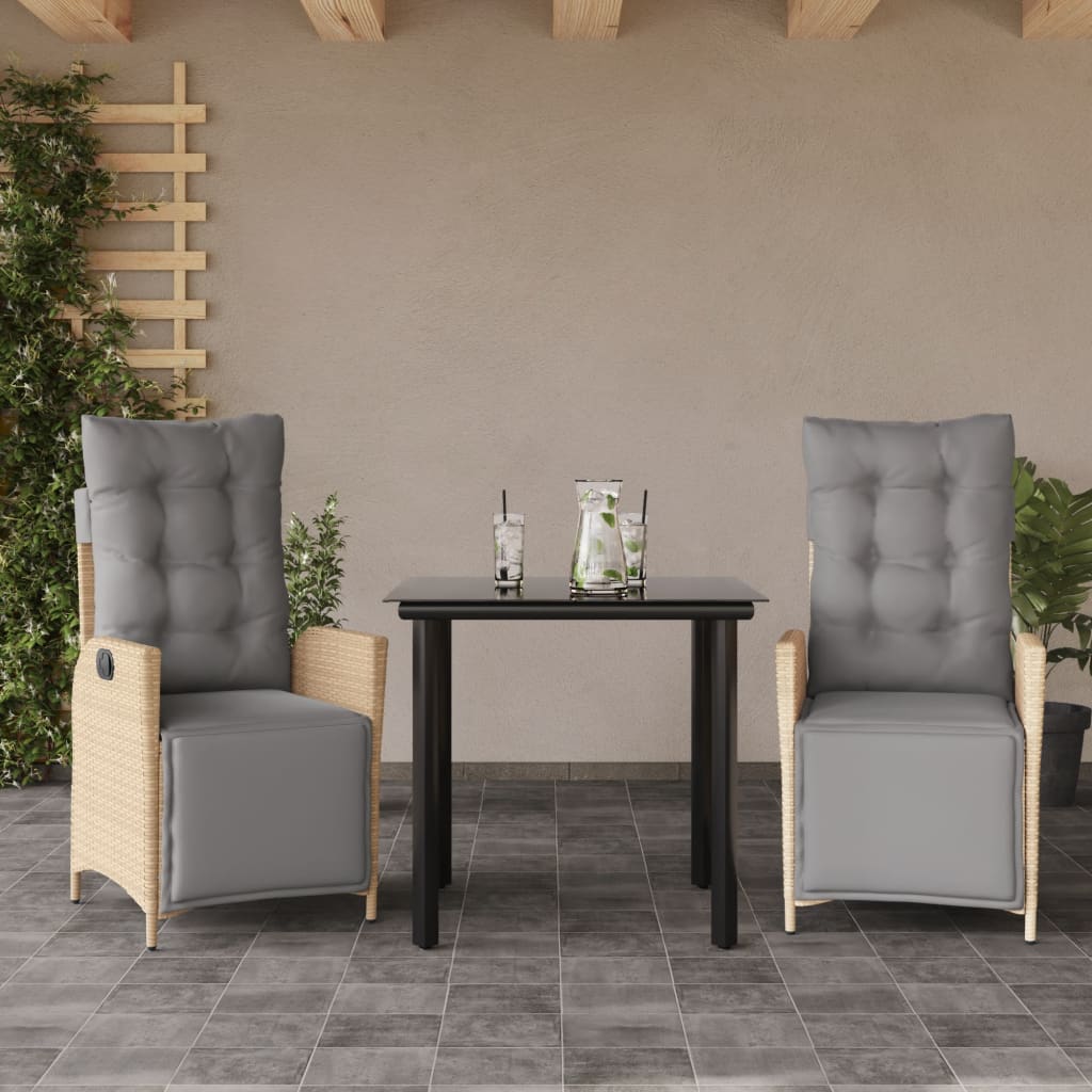 Set Mobilier Pentru Grădină, 5 Piese, Cu Perne, Bej, Poliratan