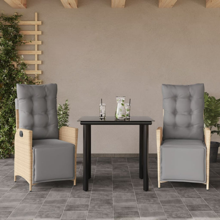 Set Mobilier Pentru Grădină, 5 Piese, Cu Perne, Bej, Poliratan