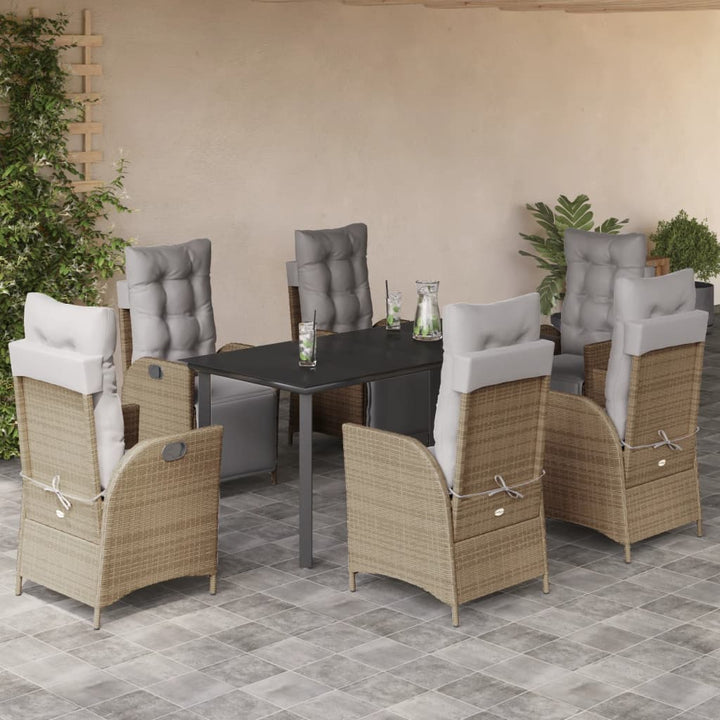 Set Mobilier Pentru Grădină, 5 Piese, Cu Perne, Bej, Poliratan