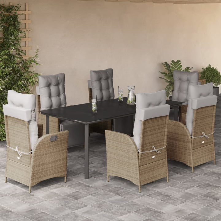 Set Mobilier Pentru Grădină, 5 Piese, Cu Perne, Bej, Poliratan