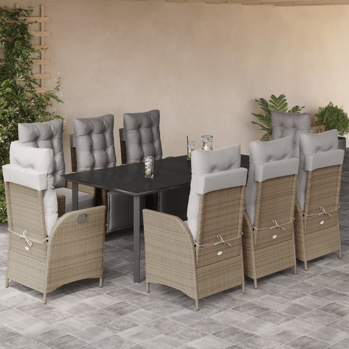 Set Mobilier Pentru Grădină, 5 Piese, Cu Perne, Bej, Poliratan
