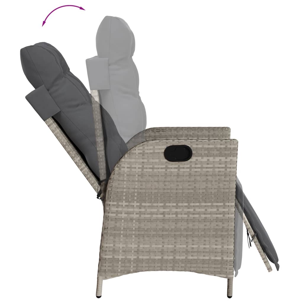 Set Mobilier De Grădină Cu Perne, 5 Piese Gri Deschis Poliratan
