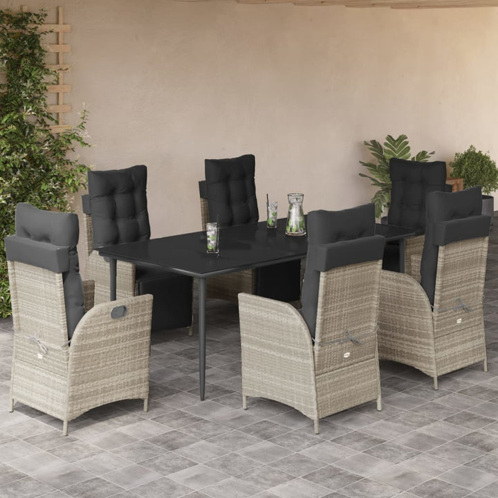Set Mobilier De Grădină Cu Perne, 5 Piese Gri Deschis Poliratan