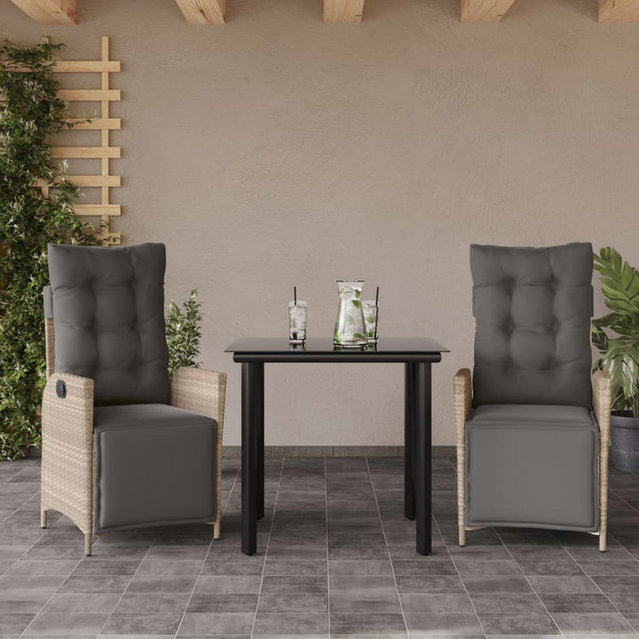 Set Mobilier De Grădină Cu Perne, 5 Piese Gri Deschis Poliratan