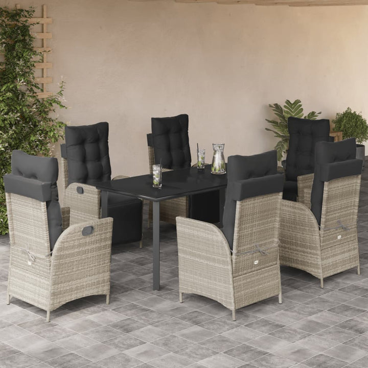 Set Mobilier De Grădină Cu Perne, 5 Piese Gri Deschis Poliratan