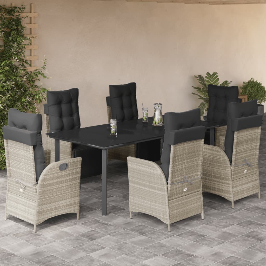 Set Mobilier De Grădină Cu Perne, 5 Piese Gri Deschis Poliratan
