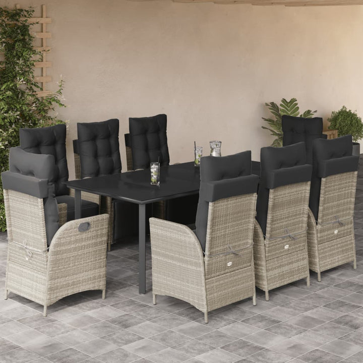 Set Mobilier De Grădină Cu Perne, 5 Piese Gri Deschis Poliratan