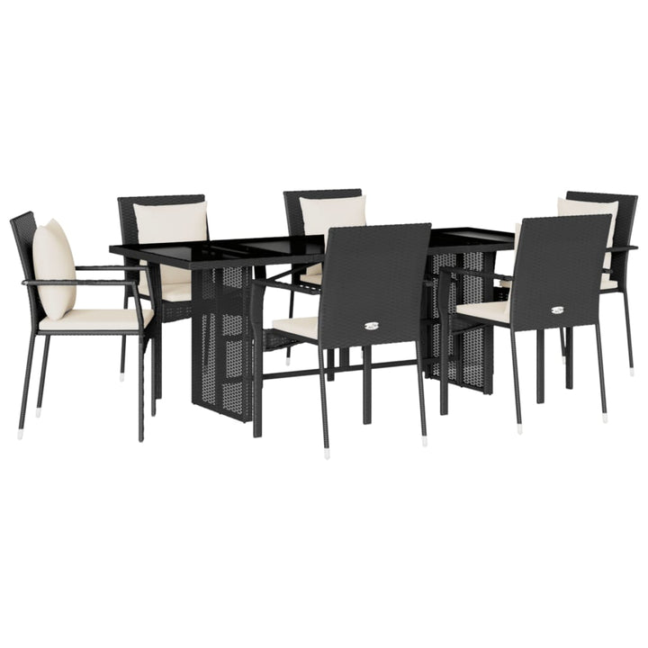 Vixl Set Mobilier De Grădină Cu Perne, 7 Piese, , Poliratan