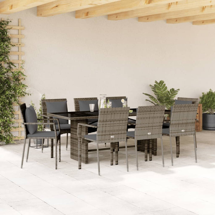 Vixl Set Mobilier De Grădină Cu Perne, 7 Piese, , Poliratan