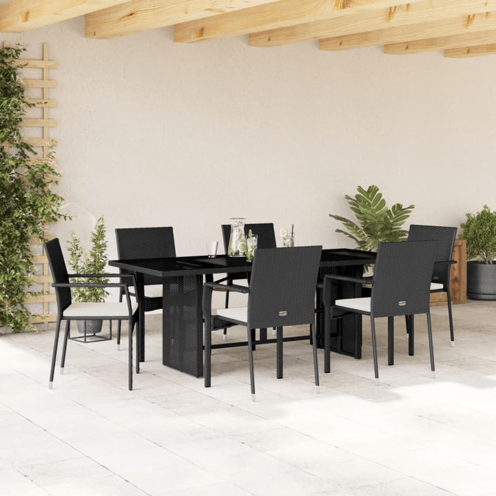 Vixl Set Mobilier De Grădină Cu Perne, 7 Piese, , Poliratan