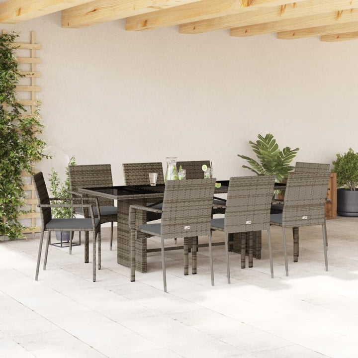Vixl Set Mobilier De Grădină Cu Perne, 7 Piese, , Poliratan