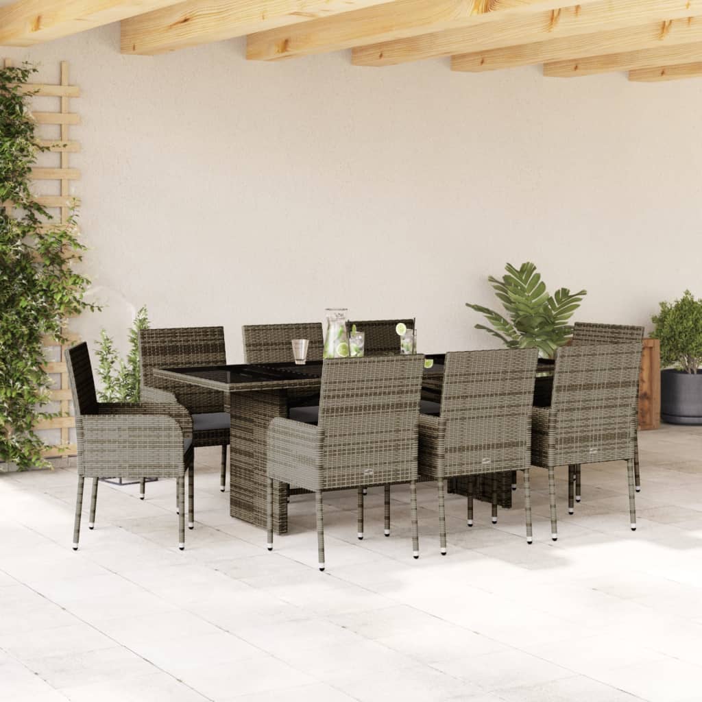 Set Mobilier De Grădină Cu Perne, 7 Piese, , Poliratan