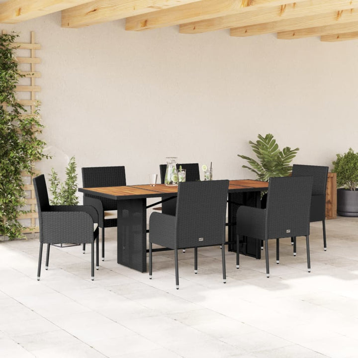 Set Mobilier De Grădină Cu Perne, 7 Piese, , Poliratan