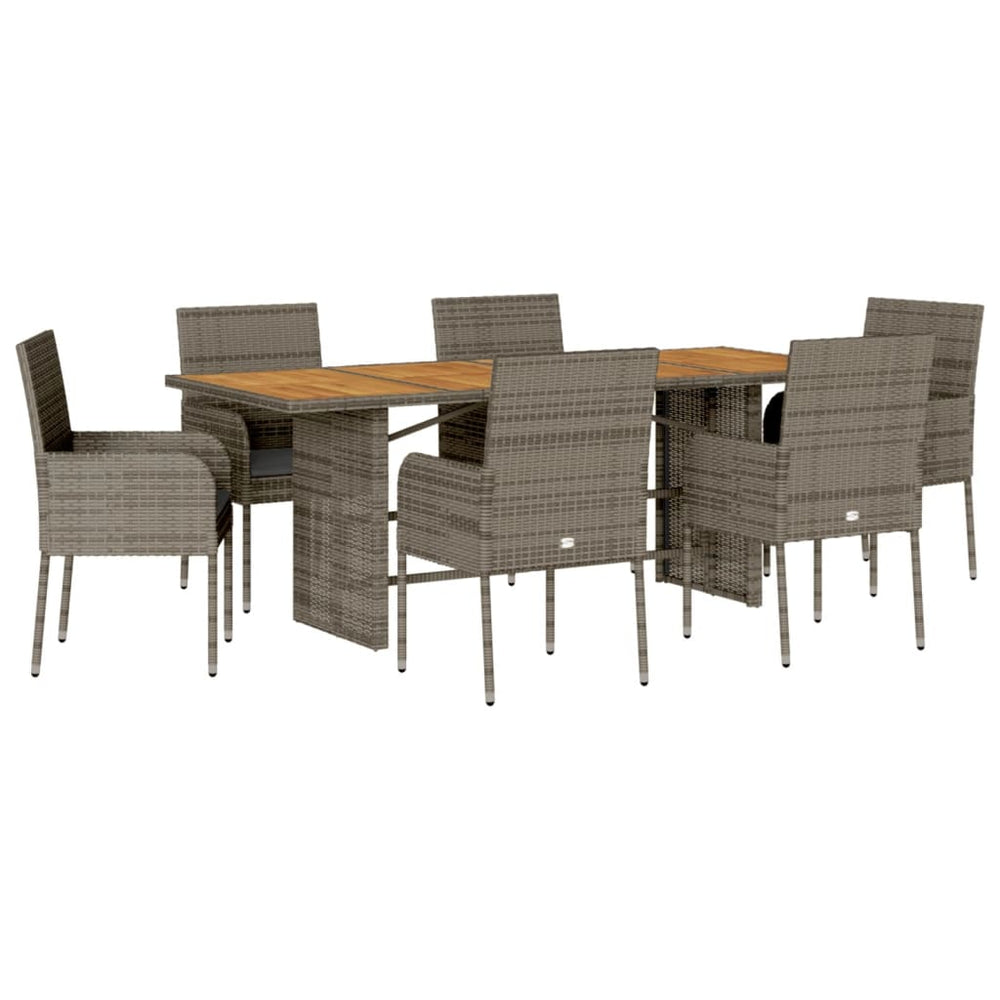 Set Mobilier De Grădină Cu Perne, 7 Piese, , Poliratan