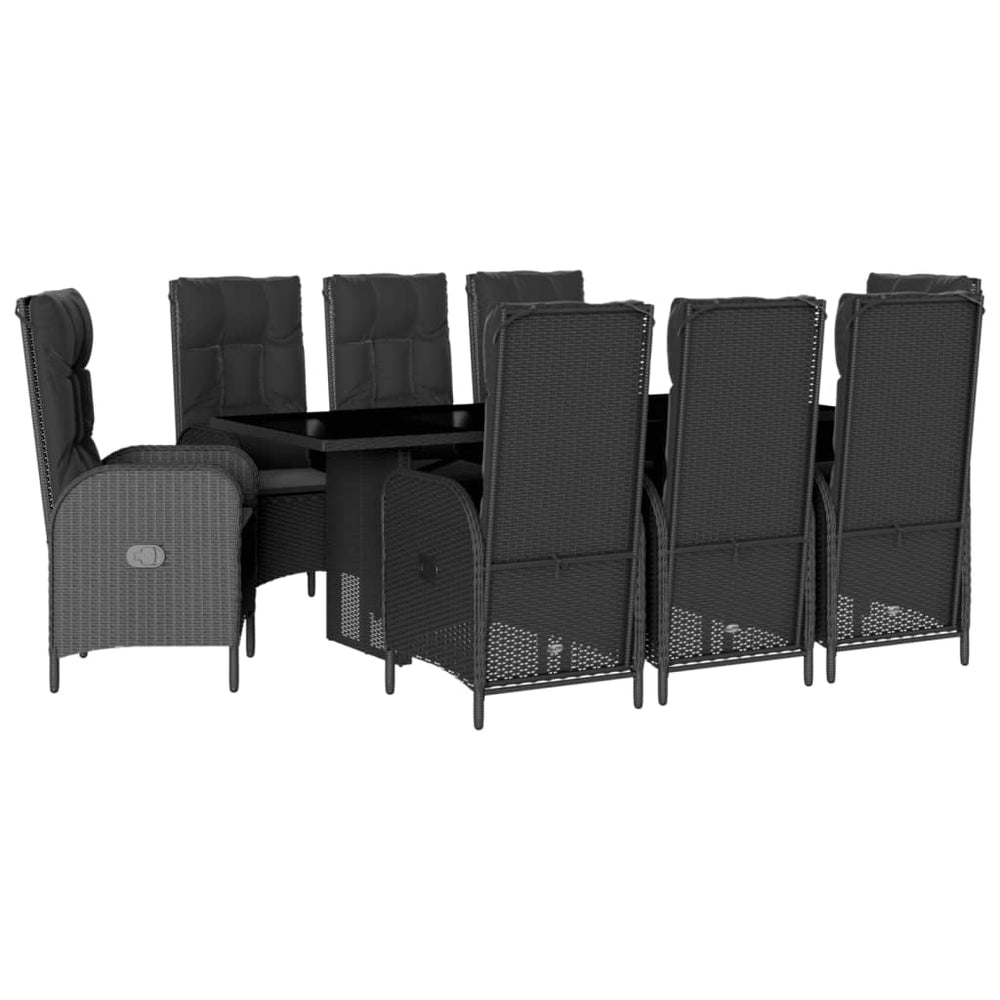 Set Mobilier De Grădină Cu Perne, 9 Piese, , Poliratan