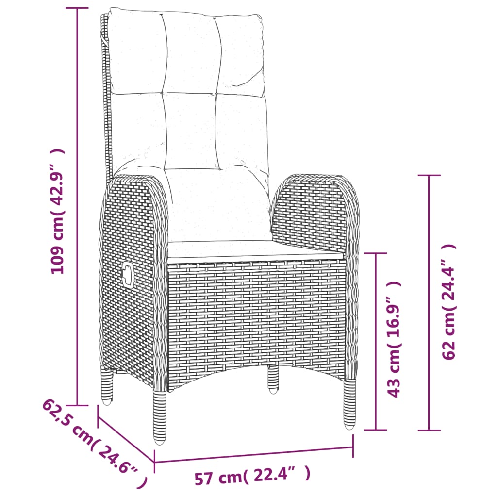 Set Mobilier De Grădină Cu Perne, 9 Piese, , Poliratan
