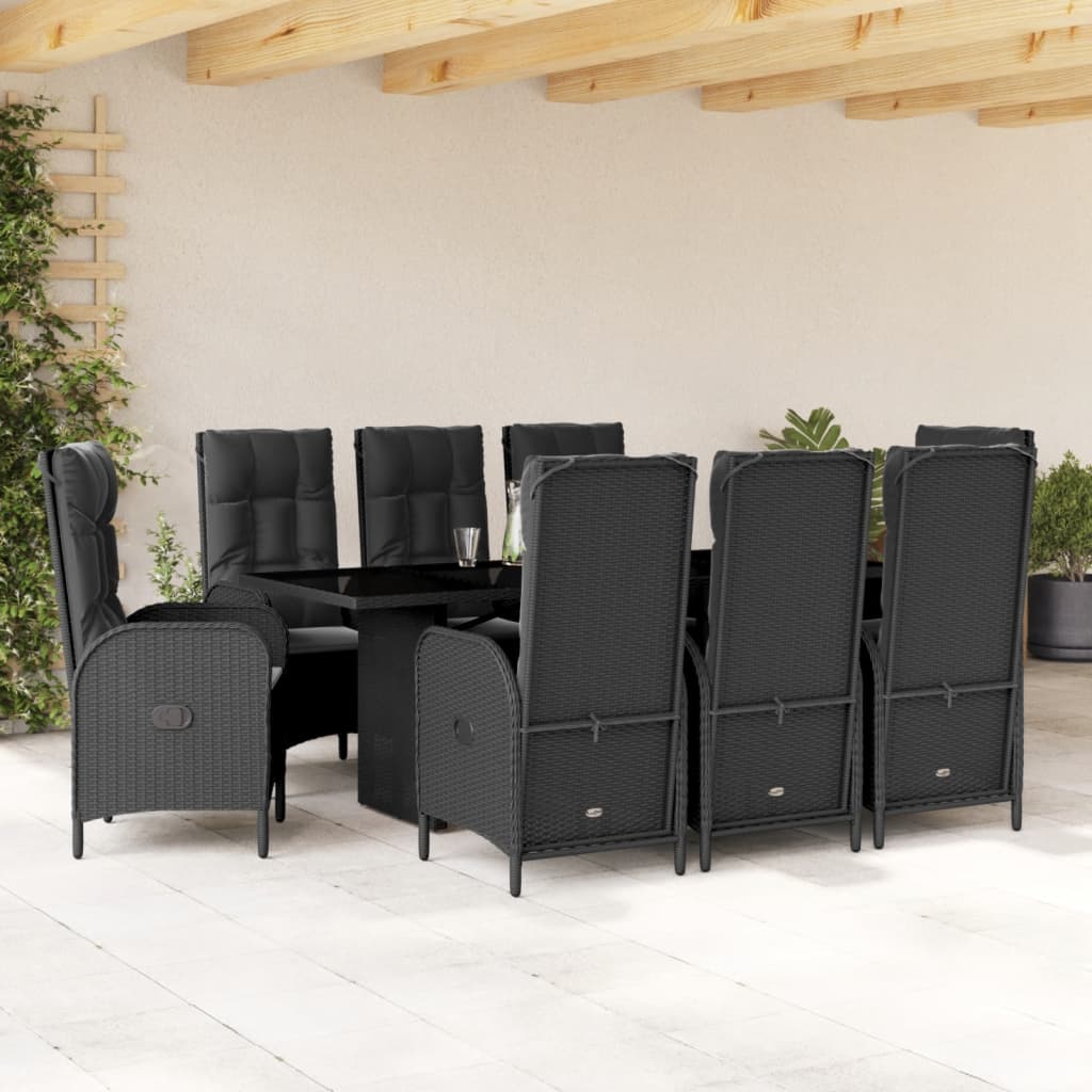 Set Mobilier De Grădină Cu Perne, 9 Piese, , Poliratan