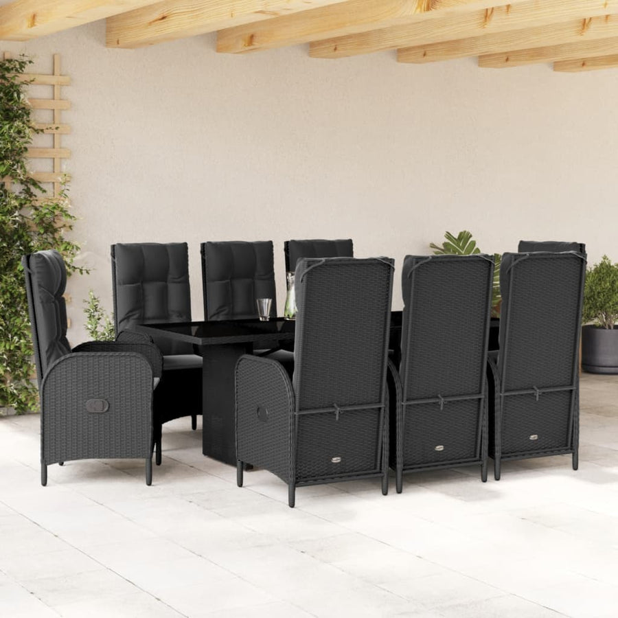 Set Mobilier De Grădină Cu Perne, 9 Piese, , Poliratan