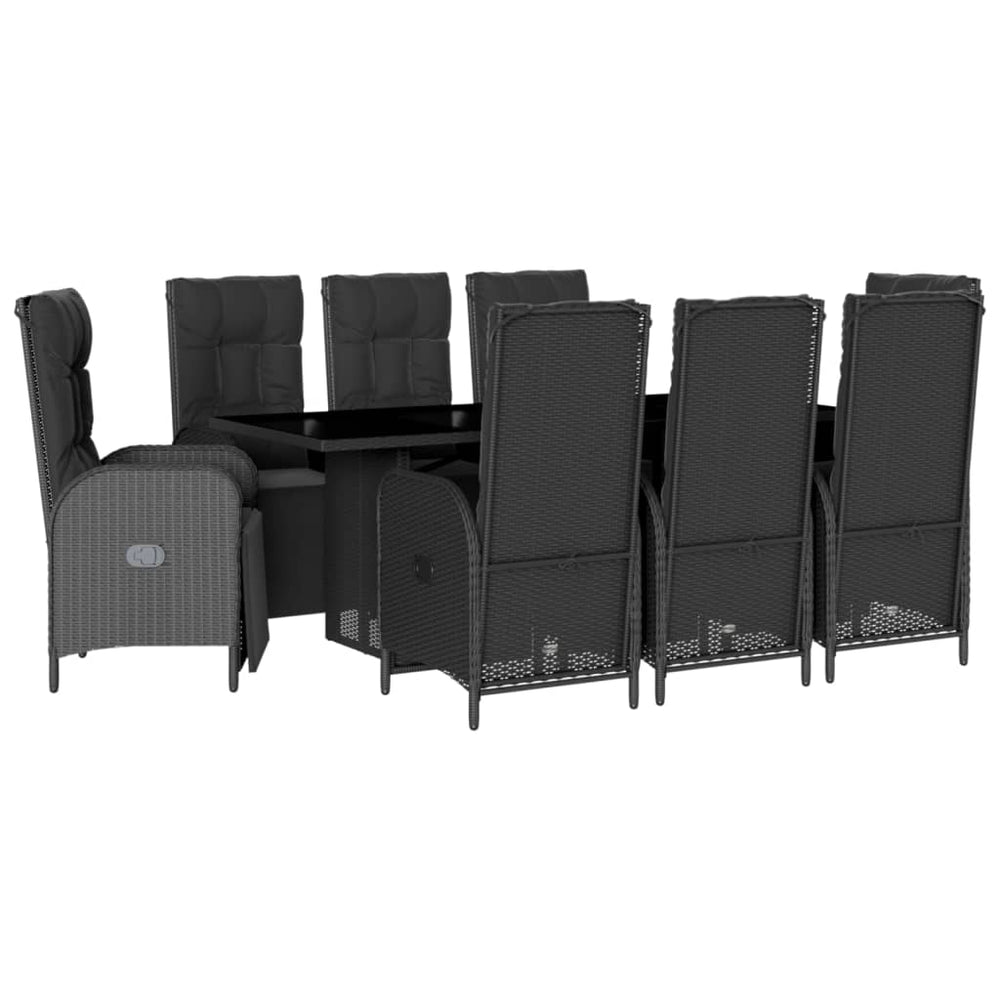 Set Mobilier De Grădină Cu Perne, 9 Piese, , Poliratan