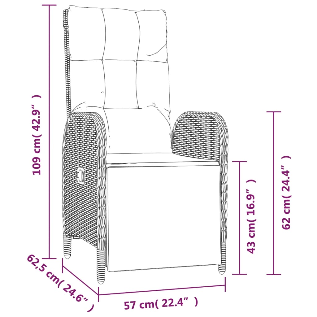Set Mobilier De Grădină Cu Perne, 9 Piese, , Poliratan