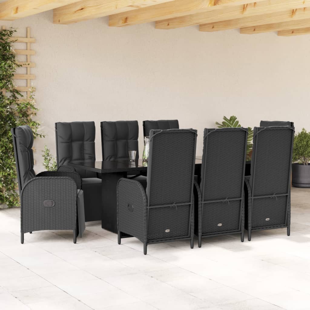 Set Mobilier De Grădină Cu Perne, 9 Piese, , Poliratan